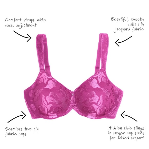 Wacoal Pink Breast Cancer Awareness Seamless Underwire Bra (34DDD) - Picture 4 of 6